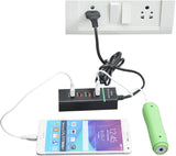 Smiledrive 4 USB OUTPUT PORTS TRAVEL & WALL POWER ADAPTER CHARGER (5V)- BLACK MULTI POINT USB ADAPTOR USB USB Charger