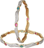 Dilan Jewels Alloy Zircon 18K Yellow Gold Bangle Set