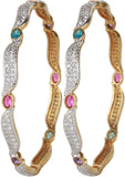 Dilan Jewels Alloy Zircon 18K Yellow Gold Bangle Set