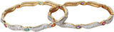 Dilan Jewels Alloy Zircon 18K Yellow Gold Bangle Set