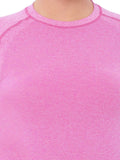 C9 Solid Women's Round Neck Pink T-Shirt