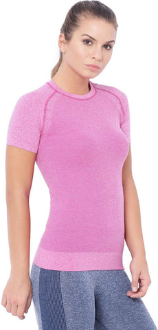 C9 Solid Women's Round Neck Pink T-Shirt
