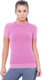 C9 Solid Women's Round Neck Pink T-Shirt