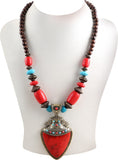 Jadoo Collections Ethnic Red Alloy Necklace