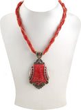 Jadoo Collections Ethnic Red Alloy Necklace