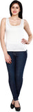Mustard Solid Women's Scoop Neck White T-Shirt
