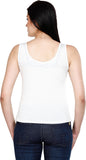 Mustard Solid Women's Scoop Neck White T-Shirt