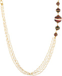 Aaishwarya Stylish Multi Bead Meena Crystal Alloy Necklace