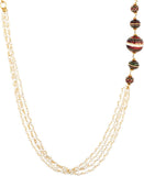 Aaishwarya Stylish Multi Bead Meena Crystal Alloy Necklace