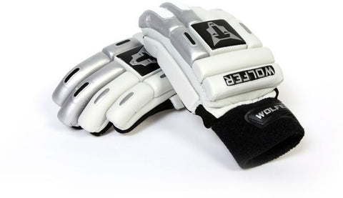 Wolfer Feather Weight (Right Hand) Batting Gloves (Youth, Silver, White)