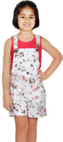 Naughty Ninos Girl's White, Pink Dungaree