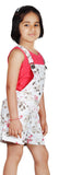Naughty Ninos Girl's White, Pink Dungaree