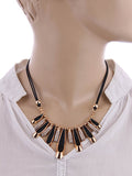 JEWELIZER Statement Crystal Yellow Gold Plated Alloy Necklace