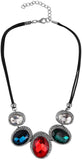 JEWELIZER Statement Crystal Silver Plated Alloy Necklace