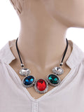 JEWELIZER Statement Crystal Silver Plated Alloy Necklace