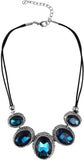 JEWELIZER Statement Crystal Silver Plated Alloy Necklace