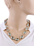JEWELIZER Statement Crystal Yellow Gold Plated Alloy Necklace