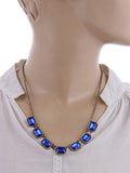 JEWELIZER Statement Crystal Yellow Gold Plated Alloy Necklace