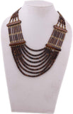 Indian Charm Brown Beads Bone Necklace