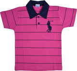NavyaRiti Striped Baby Boy's Polo Neck T-Shirt