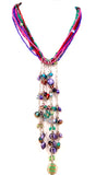 Indian Charm Glass, Metal Necklace