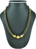 Womens Trendz Kolhapuri Saaj Thushi Crystal Yellow Gold Plated Alloy Necklace