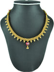 Womens Trendz Kolhapuri Saaj Thushi Crystal Yellow Gold Plated Alloy Necklace