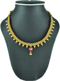 Womens Trendz Kolhapuri Saaj Thushi Crystal Yellow Gold Plated Alloy Necklace