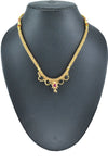 Womens Trendz Kolhapuri Saaj Thushi Crystal Yellow Gold Plated Alloy Necklace