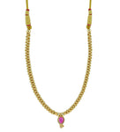 Womens Trendz Kolhapuri Saaj Thushi Crystal Yellow Gold Plated Alloy Necklace