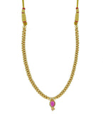 Womens Trendz Kolhapuri Saaj Thushi Crystal Yellow Gold Plated Alloy Necklace