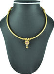 Womens Trendz Kolhapuri Saaj Thushi Crystal Yellow Gold Plated Alloy Necklace