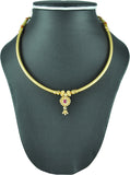 Womens Trendz Kolhapuri Saaj Thushi Crystal Yellow Gold Plated Alloy Necklace