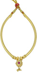 Womens Trendz Kolhapuri Saaj Thushi Crystal Yellow Gold Plated Alloy Necklace