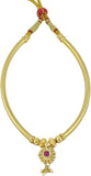 Womens Trendz Kolhapuri Saaj Thushi Crystal Yellow Gold Plated Alloy Necklace