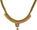 Womens Trendz Half Jhaler Panadi Thushi Crystal Yellow Gold Plated Alloy Necklace
