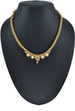Womens Trendz Kolhapuri Saaj Thushi Crystal Yellow Gold Plated Alloy Necklace
