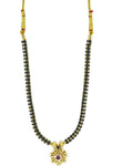 Womens Trendz Kolhapuri Saaj Thushi Crystal Yellow Gold Plated Alloy Necklace