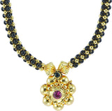 Womens Trendz Kolhapuri Saaj Thushi Crystal Yellow Gold Plated Alloy Necklace