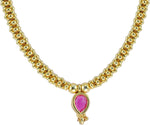 Womens Trendz Kolhapuri Saaj Thushi Crystal Yellow Gold Plated Alloy Necklace