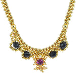 Womens Trendz Kolhapuri Saaj Thushi Crystal Yellow Gold Plated Alloy Necklace