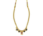 Womens Trendz Kolhapuri Saaj Thushi Crystal Yellow Gold Plated Alloy Necklace
