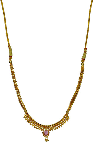 Womens Trendz Half Jhaler Panadi Thushi Crystal Yellow Gold Plated Alloy Necklace