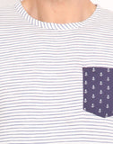 Northern Lights Striped Men's Round Neck T-Shirt