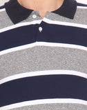 Northern Lights Striped Men's Polo Neck T-Shirt