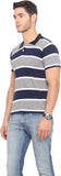 Northern Lights Striped Men's Polo Neck T-Shirt