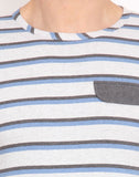 Northern Lights Striped Men's Round Neck T-Shirt