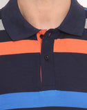 Northern Lights Striped Men's Polo Neck T-Shirt