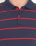 Northern Lights Striped Men's Polo Neck T-Shirt