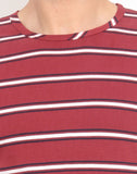 Northern Lights Striped Men's Round Neck T-Shirt